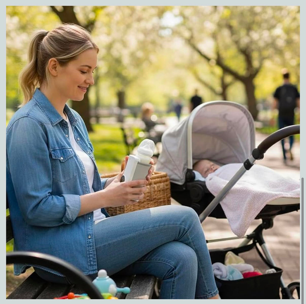 Original Portable Baby Bottle Warmer – USB Rechargeable Milk Warmer with Digital Temperature Display | Long Lasting