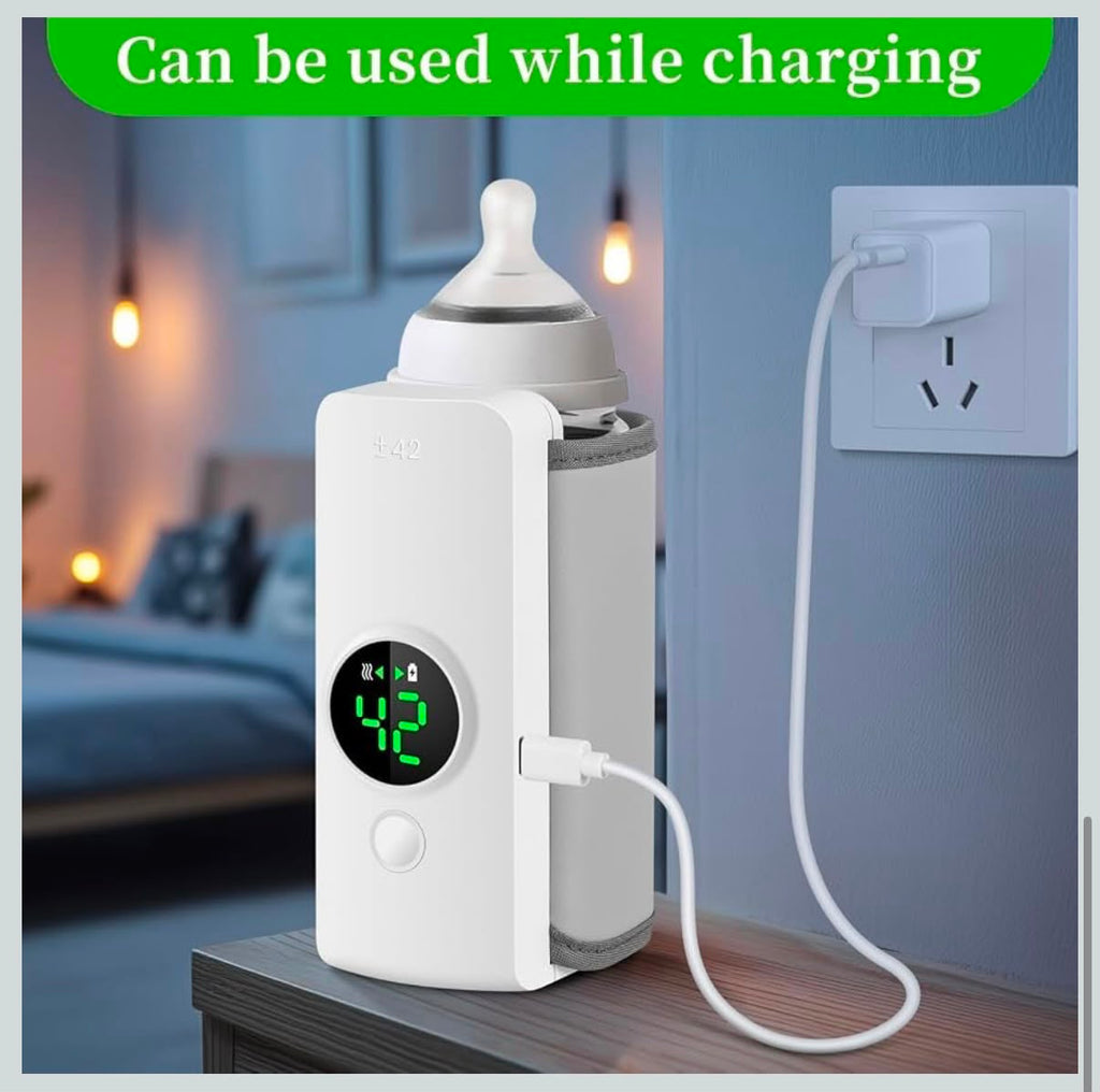 Original Portable Baby Bottle Warmer – USB Rechargeable Milk Warmer with Digital Temperature Display | Long Lasting