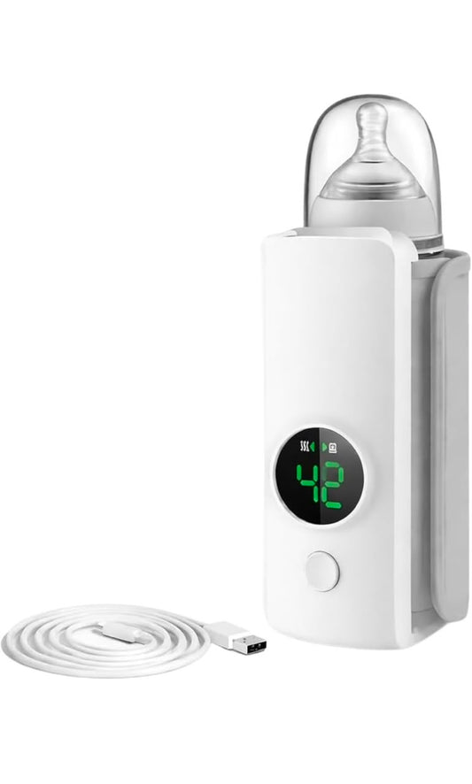 Original Portable Baby Bottle Warmer – USB Rechargeable Milk Warmer with Digital Temperature Display | Long Lasting