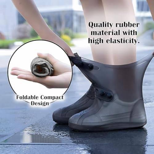 Silicone Shoe Cover | Waterproof Reusable Rain Shoe Cover | High Elastic Non-Slip Boot Protector | Thick Silicone Boot Cover | Washable Shoe Protector for Men & Women