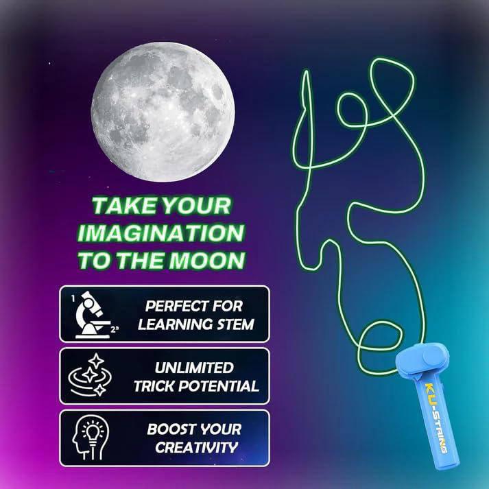 LED Rope Launcher Toy | Electric String Shooter with Glowing Flying Propeller | Automatic Rope Launcher | Portable Web Shooter Toy | Kids Outdoor Flying Game