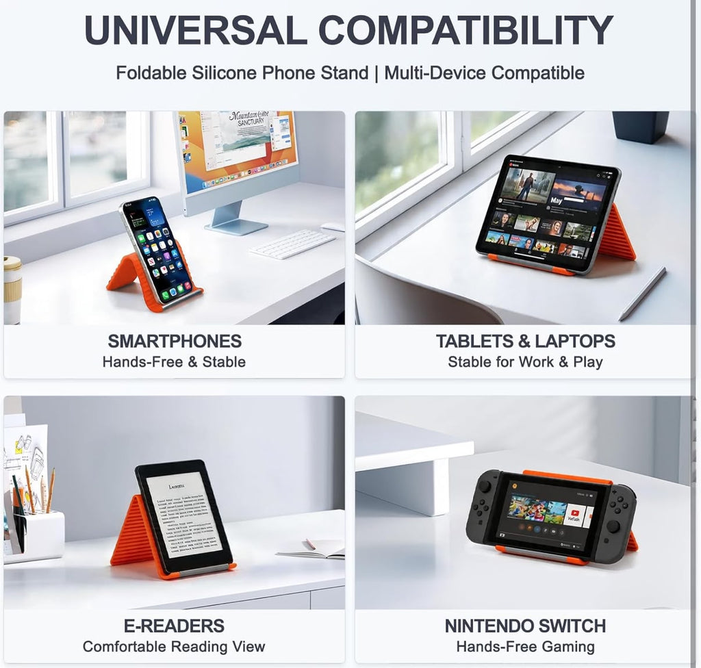 Original Foldable Silicone Mobile Stand – Long Lasting Anti-Slip Phone & Tablet Holder