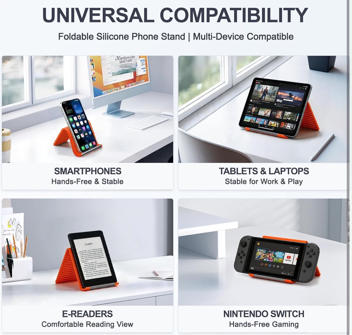 Original Foldable Silicone Mobile Stand – Long Lasting Anti-Slip Phone & Tablet Holder
