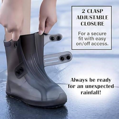 Silicone Shoe Cover | Waterproof Reusable Rain Shoe Cover | High Elastic Non-Slip Boot Protector | Thick Silicone Boot Cover | Washable Shoe Protector for Men & Women