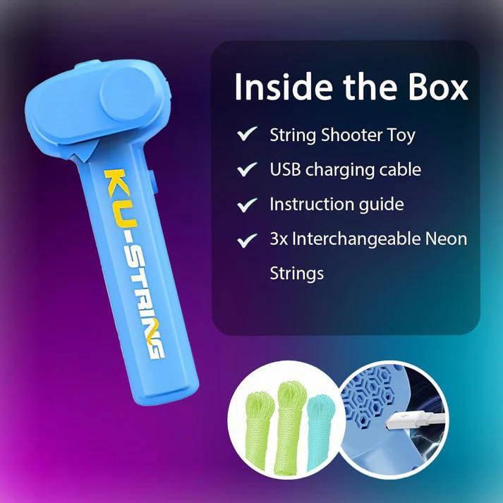 LED Rope Launcher Toy | Electric String Shooter with Glowing Flying Propeller | Automatic Rope Launcher | Portable Web Shooter Toy | Kids Outdoor Flying Game