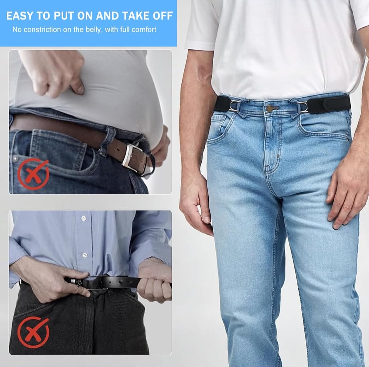 No-Buckle Stretch Belt – Adjustable Elastic Belt for Men & Women