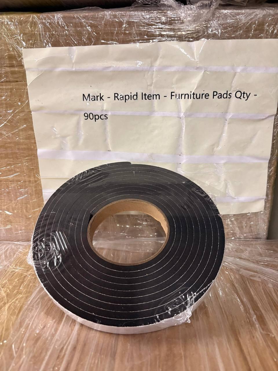 Self Adhesive Furniture Pads Roll | Anti-Slip Floor Protector Strip | Free to Cut | Thick Foam Rubber Tape | 4 Meter × 2 CM