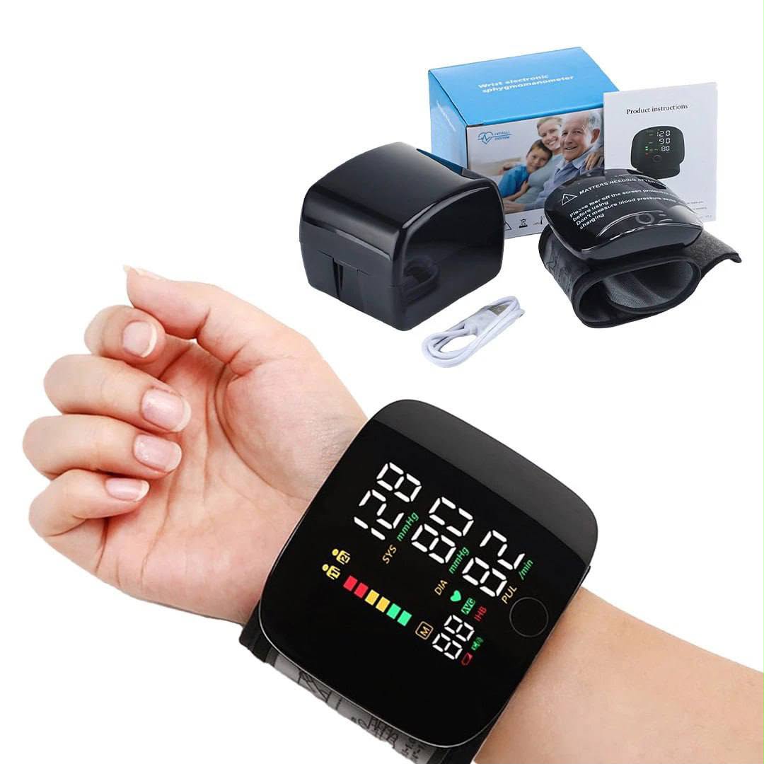 Digital Wrist Blood Pressure Monitor | Rechargeable Wrist BP Machine | Fully Automatic Blood Pressure Monitor with Voice Guidance & LED Display