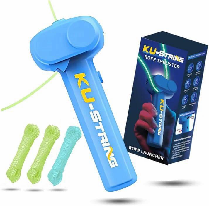 LED Rope Launcher Toy | Electric String Shooter with Glowing Flying Propeller | Automatic Rope Launcher | Portable Web Shooter Toy | Kids Outdoor Flying Game