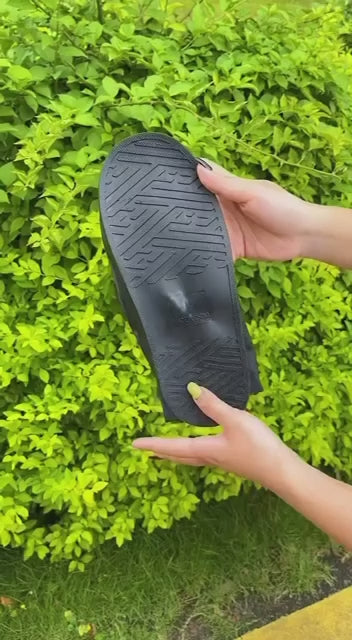 Waterproof High Top Shoe Cover | Heavy PVC Rain Boot Cover | Reusable Non-Slip Shoe Protector | Washable Zip Closure